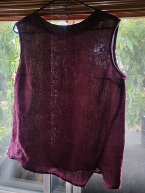 Len.Ok Linen Sleeveless Linen Top, Large